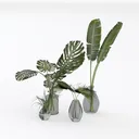 4 Pcs Magnolia Artificial Leaves Branches 25 Inch Left 45 Degree View