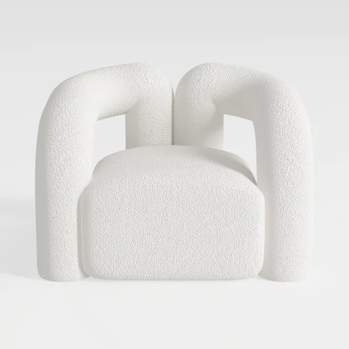 Darian Cream Modern Boucle Fabric Upholstered Acce