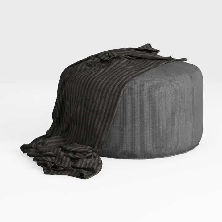 Gowen Charcoal Round Ottoman