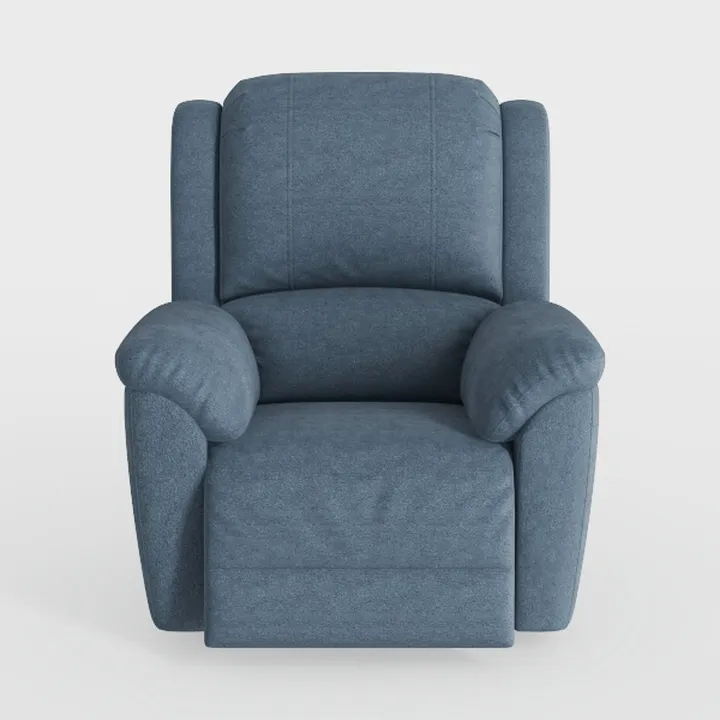 Minimalist Blue Fabric Recliner Chair 3D Model