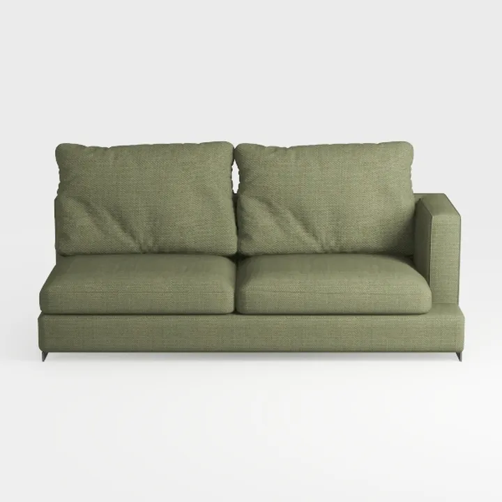 Minimalist Fabric Two Seat Right Arm Sofa 3D Model