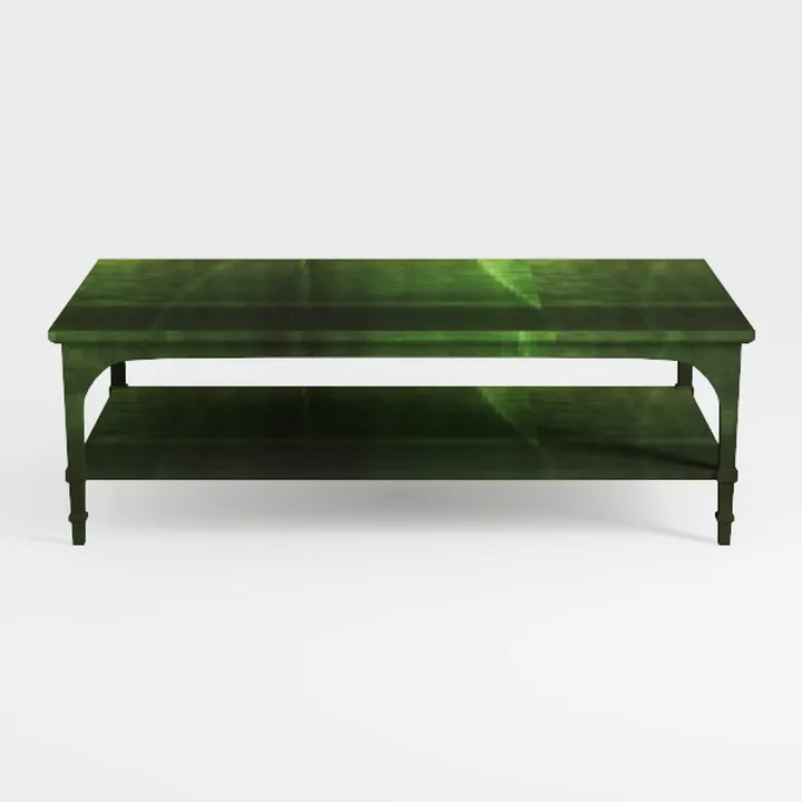 Enchanting Geometric Table in Green, Custom Black