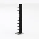 Minimalist Black Metal Freestanding Bookshelf 3D Model Left 45 Degree View