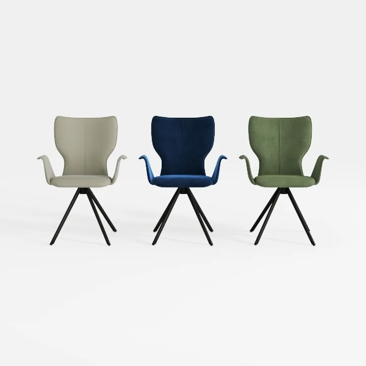 Modern Fabric Upholstered Armchair Set 3D Model