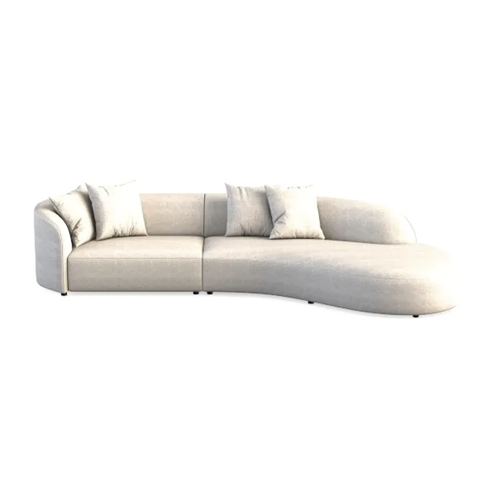 124.8" Modern Curved Sofa Couch, Upholstery Boucle