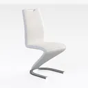 Modern White Leather Metal Dining Chair 3D Model Right 45 Degree View
