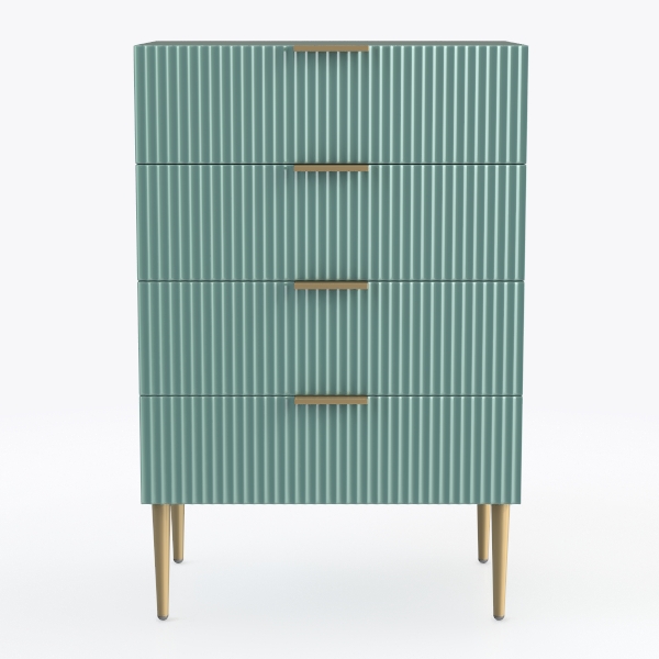 Green Dresser for Bedroom, 8 Drawer Double Dresser