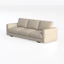Minimalist Fabric Three Seater Sofa Modern Living Room Furniture 3D Model Left 45 Degree View