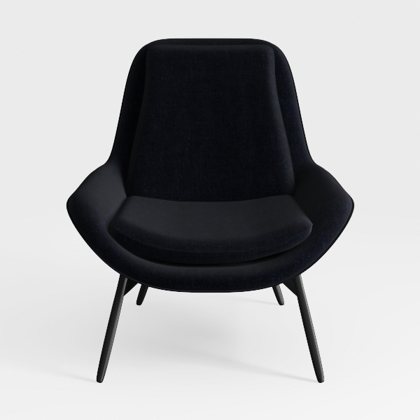 REALROOMS Ally Upholstered Accent Chair, Navy Blue