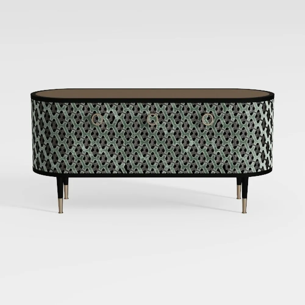 Powell Furniture Linon Lainey Oval Wood Coffee Tab