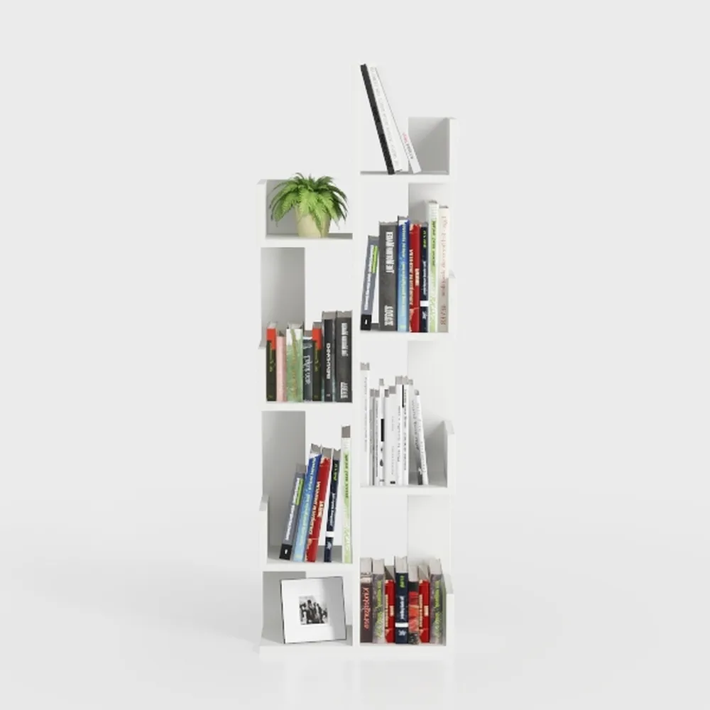 Cactus Tree Bookshelf, 5-Tier Wood 50&quot; Tall Corner