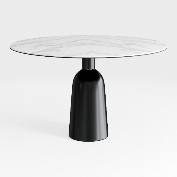 Lam Black Sintered Stone Round 47 in. Pedestal Bas