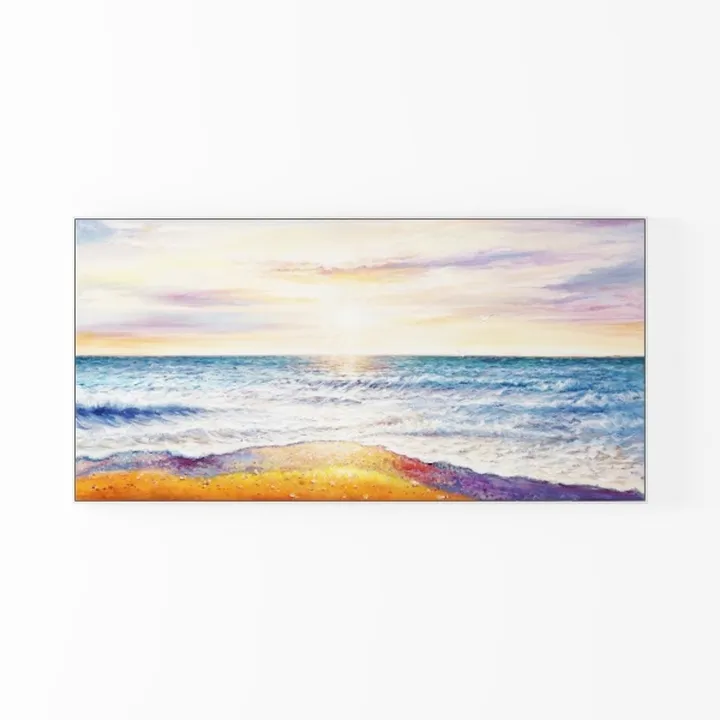 Coastal Sunset Beach Landscape Wall Art Painting 3D Model
