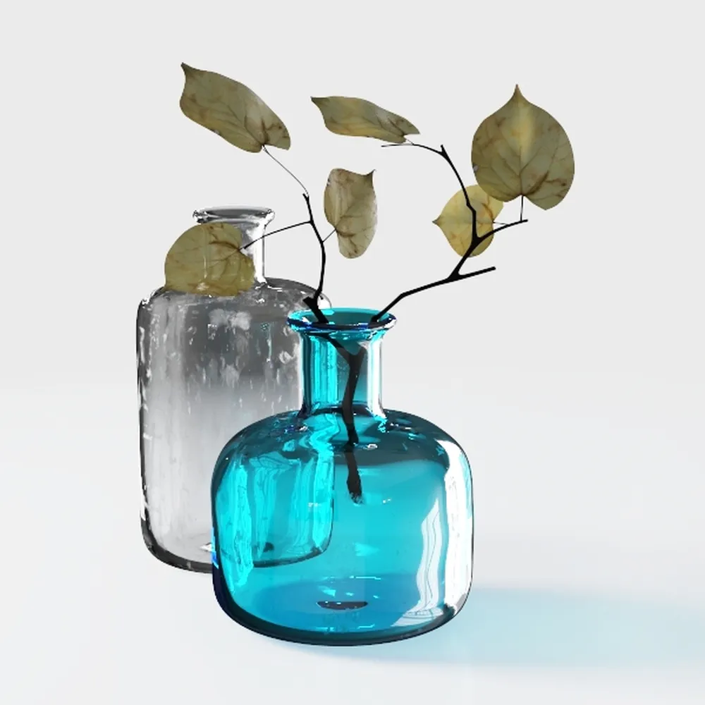 3PCS Creative Mini Vase Set Transparent Glass Home Decoration Design Crafts Desktop Flowers Dried Arrangement Living Room