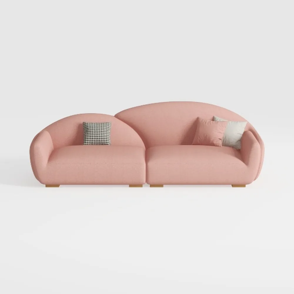BAXMUY 94.4” Oversized Cloud Couch, Pink Chenille 