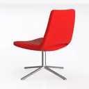 Modern Red Fabric Metal Swivel Chair 3D Model Left 45 Degree View