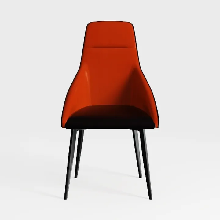 Modern Two Tone Leather Upholstered Dining Armchair 3D Model