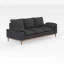 HULALA HOME 81" 3 Seater Sofa with Stripe Pattern, Right 45 Degree View