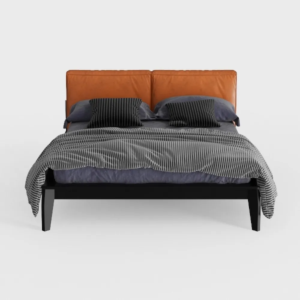 DLCQIJI Luxury Genuine Leather Bed, Full Size Stor