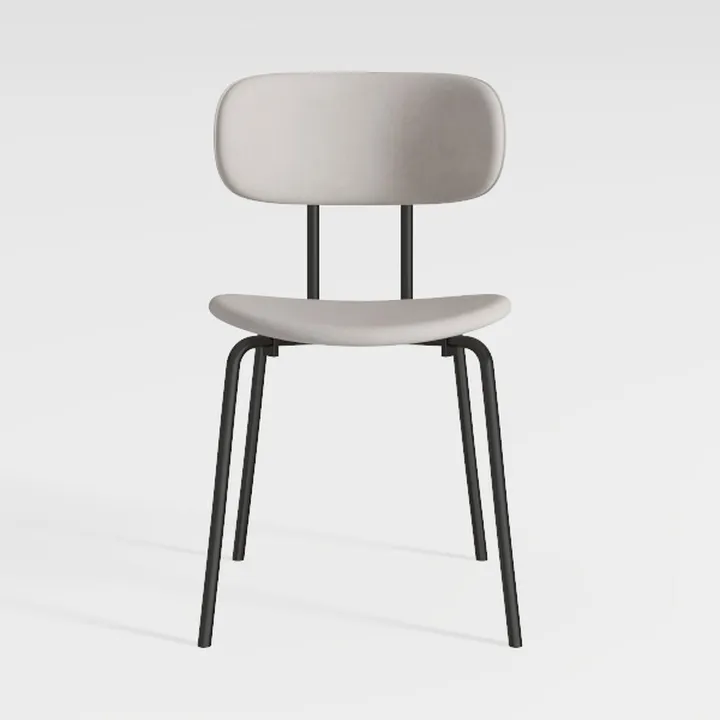 Minimalist Fabric Upholstered Metal Dining Chair 3D Model