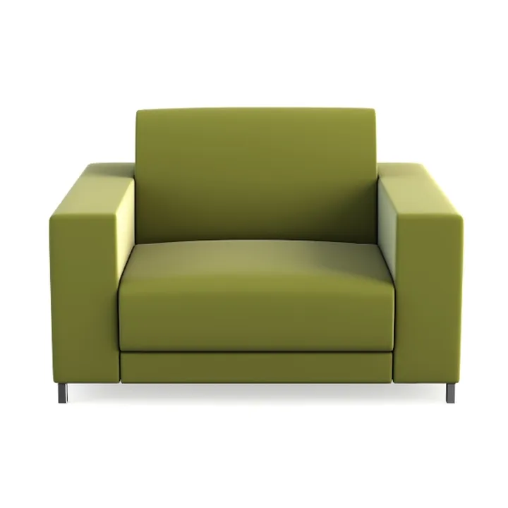 Modern Minimalist Olive Green Fabric Armchair 3D Model