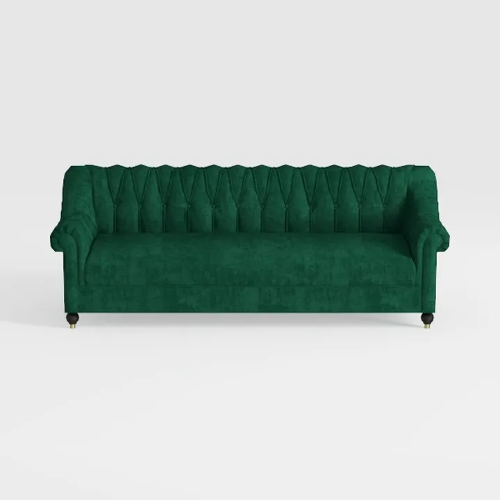 LEVNARY Three-Seat Velvet Sofa, Large Sofa Classic
