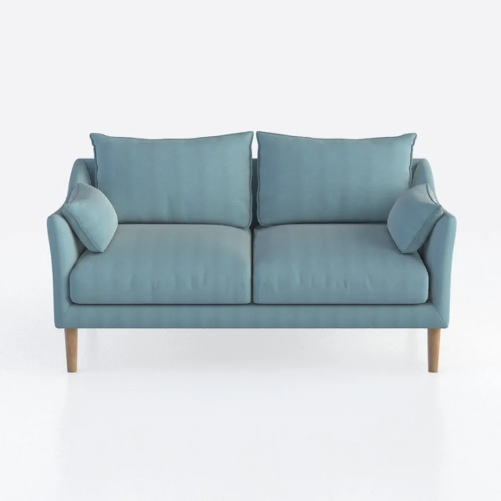 Aurora Velvet Living Room Loveseat in Prussian