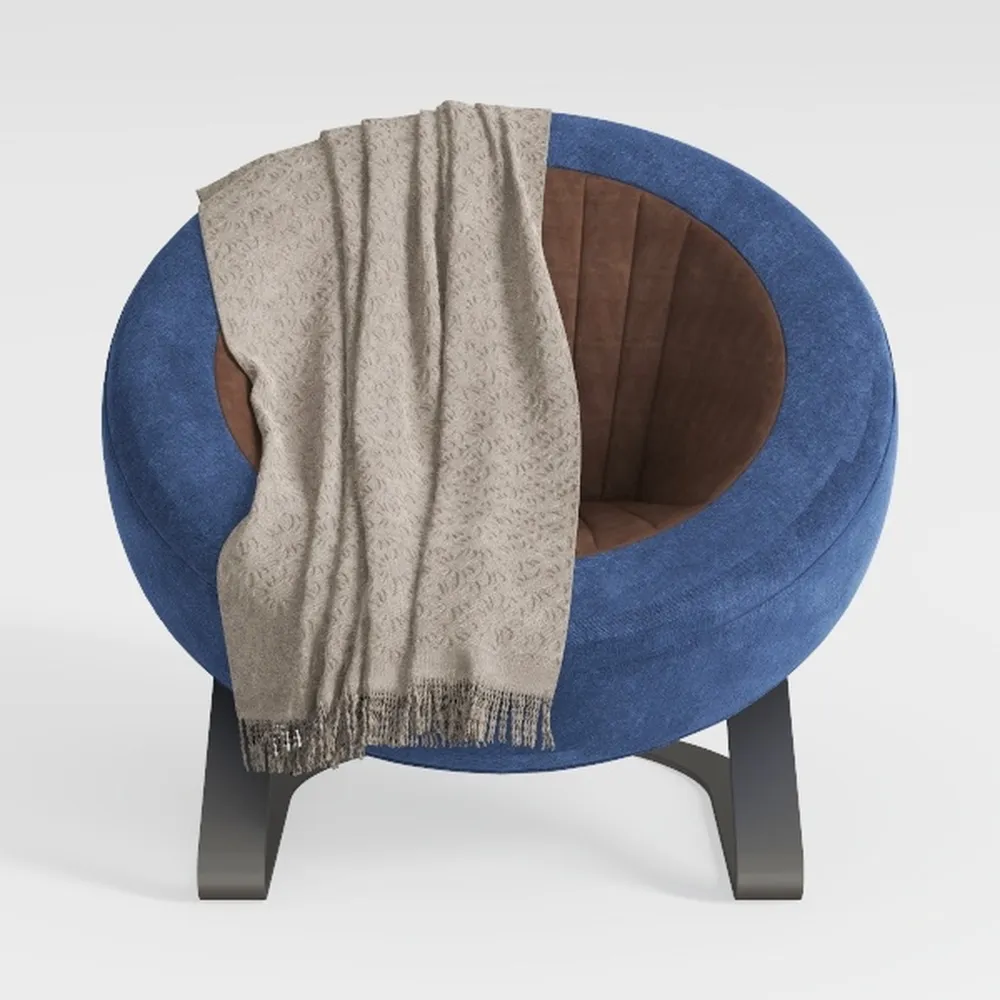 Saucer Chair Comfy Faux Fur, Folding Moon Chair wi