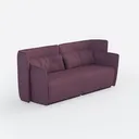 Minimalist Purple Fabric Loveseat Sofa 3D Model Right 45 Degree View