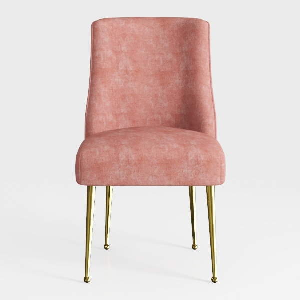 Dining Chairs Set of 2, Gold Leg Side Chair Faux