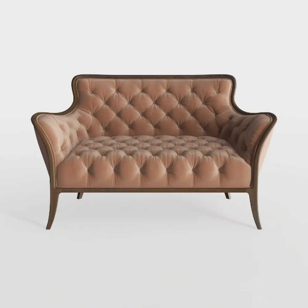 RENDGO Velvet Loveseat Sofa, 64.2'' Mid Modern Sma