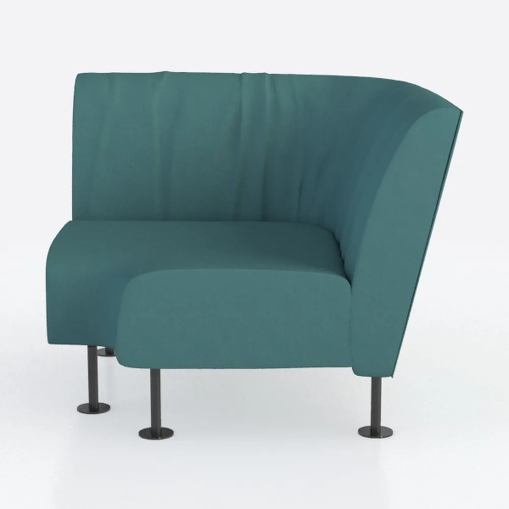 FDP Pro Series Upholstered Armless Mobile Sofa wit