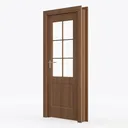 VDOMDOORS Front Exterior Prehung Metal-Plastic Left 45 Degree View