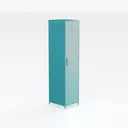 Modern Turquoise Metal Locker Storage Cabinet 3D Model Right 45 Degree View