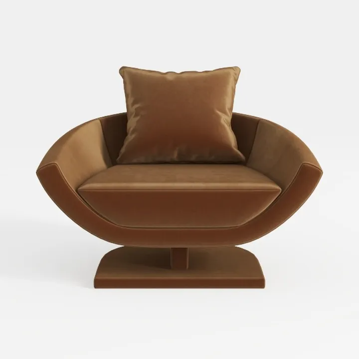 Tov Furniture Jordan Cognac Velvet Swivel Chair