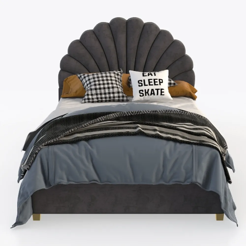 Acme Dante Queen Bed in Gray Velvet