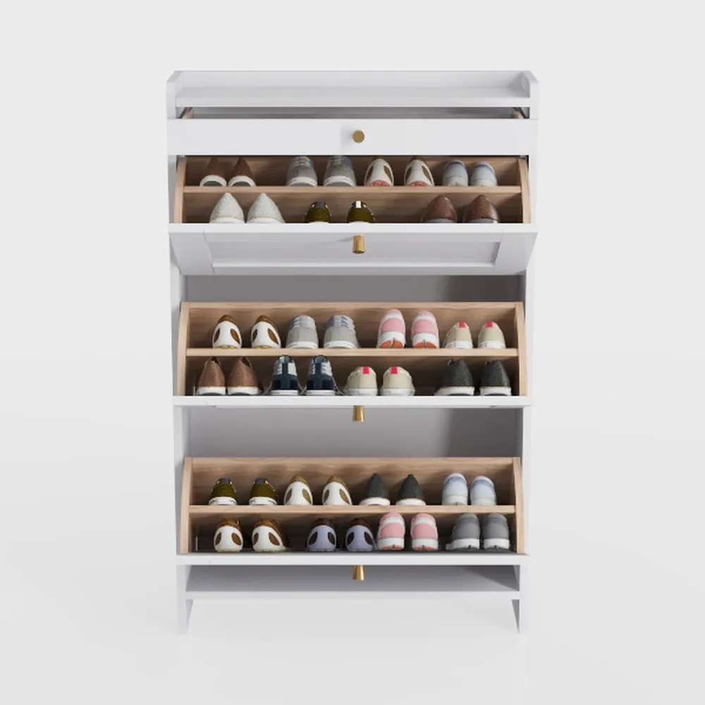 Shoe Cabinet Storage for Entryway, Rattan Shoe