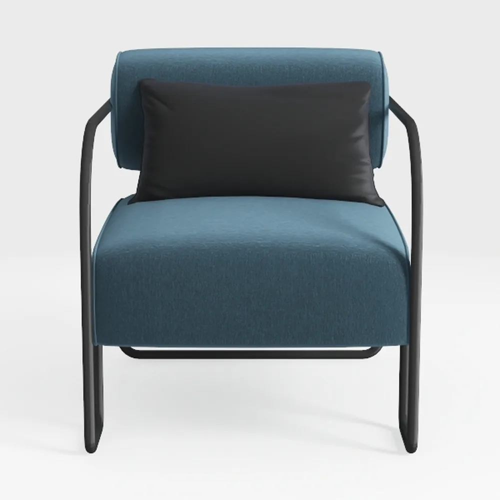 Pemberly Row 25" W Modern Fabric Linen Upholstered