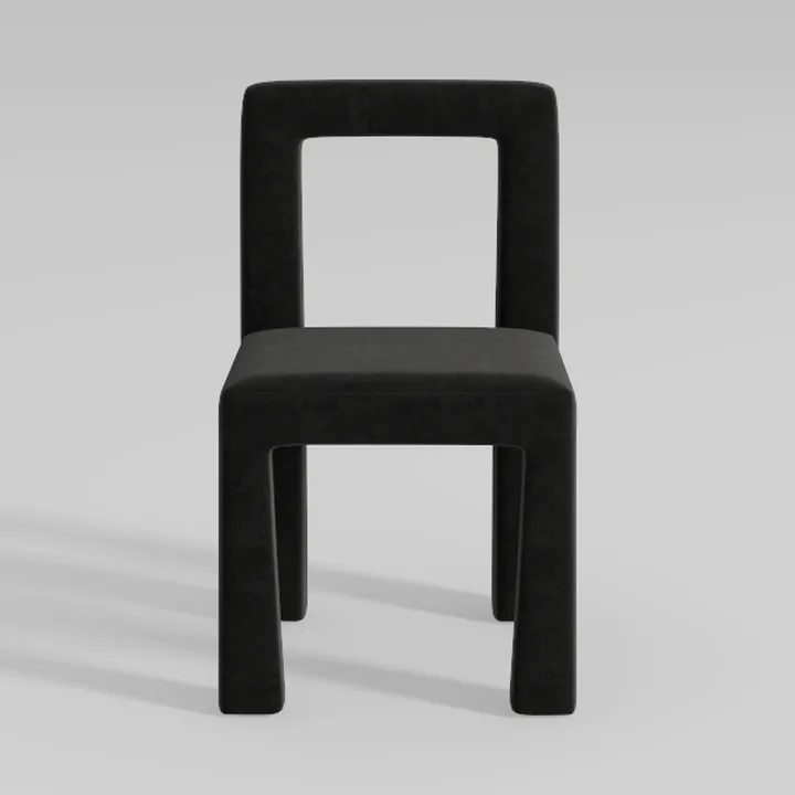 Minimalist Black Fabric Dining Chair 3D Model