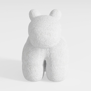 Bouclé Fabric Cute Animal Shaped Kids Stool 3D Model