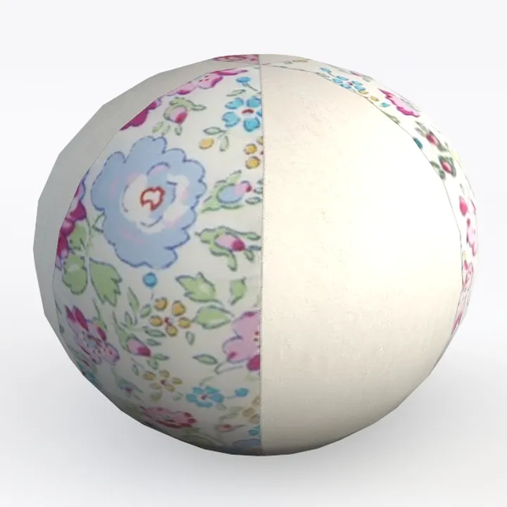 Floral Fabric Decorative Spherical Throw Pillow 3D Model