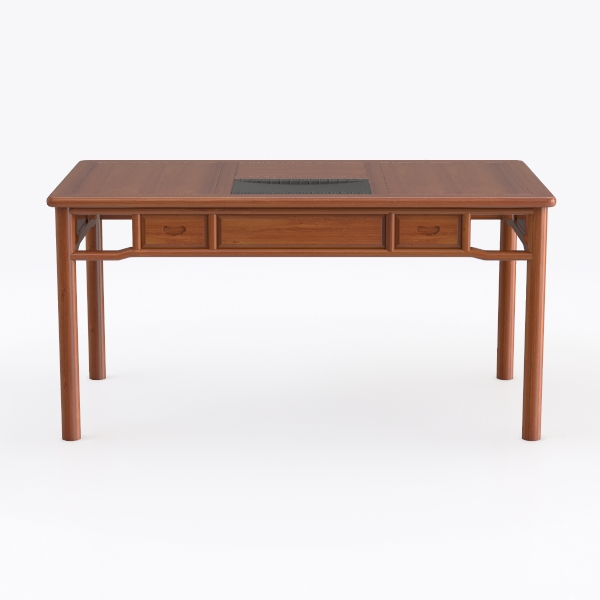 Farmhouse Oak Laptop Desk with Drop Front Keyboard