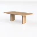 Minimalist Solid Oak Coffee Table with Rounded Edges 3D Model Left 45 Degree View