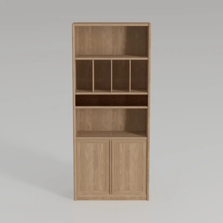 Minimalist Solid Oak Multi functional Storage Cabinet 3D Model