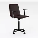 Modern Leather Upholstered Adjustable Office Armchair 3D Model Right 45 Degree View