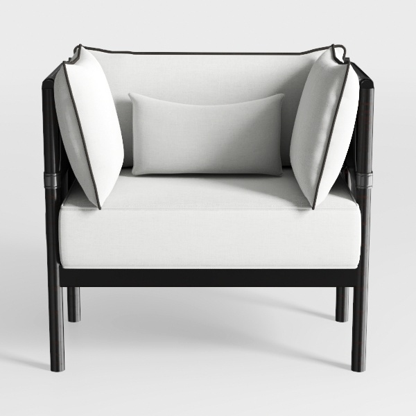 TIANSHU Sling Accent Chair, Upholstered Metal Fram