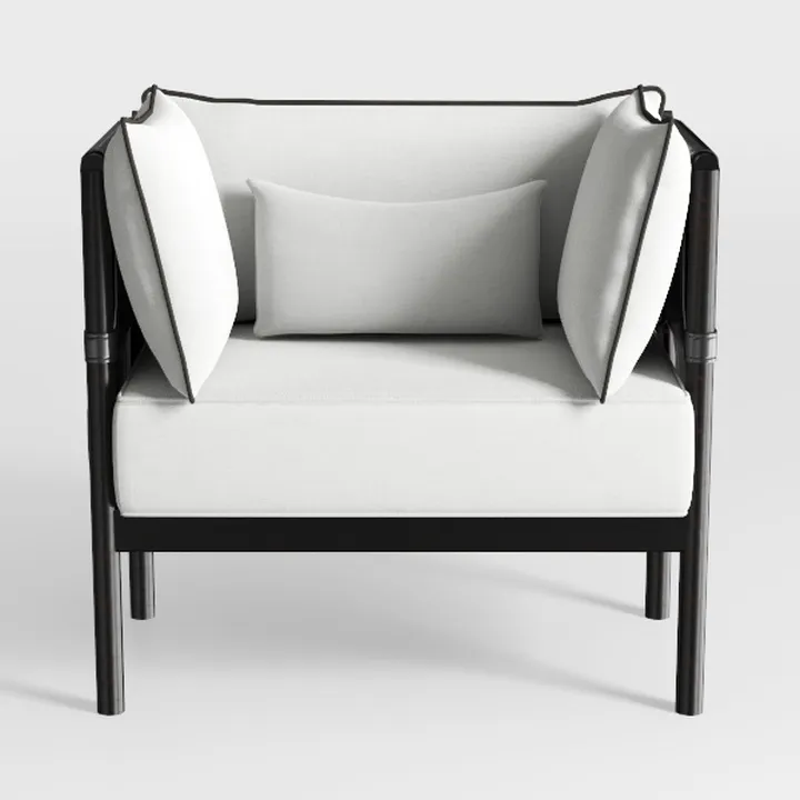 TIANSHU Sling Accent Chair, Upholstered Metal Fram