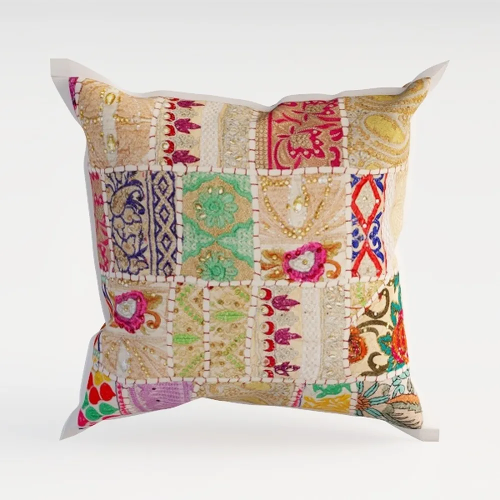 Indian Handmade Cotton Yellow Kantha Fruit Print