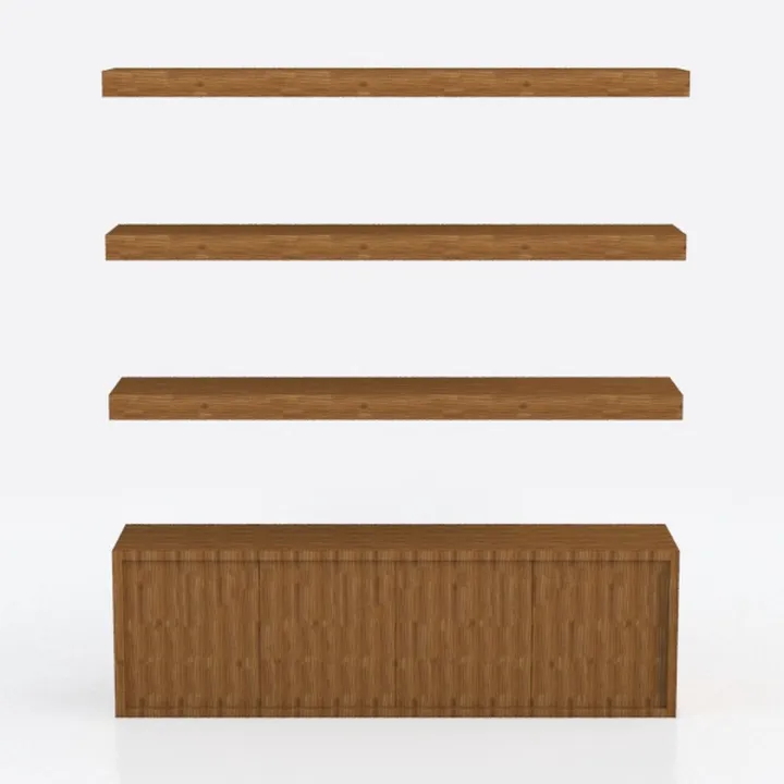 AMADA HOMEFURNISHING Floating Shelves, Paulownia