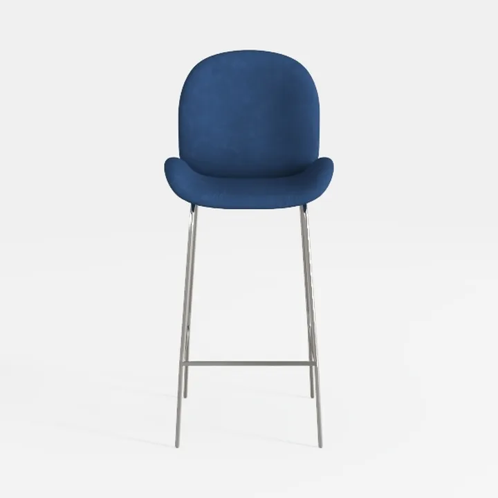 Set of 4 Modern Velvet Swivel Bar Stools with 360°